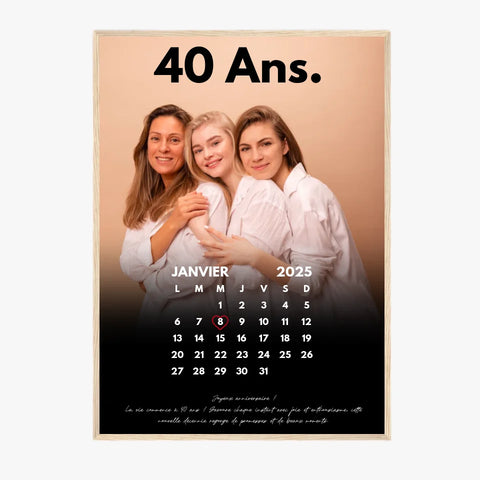 Affiche Personnalisée Calendrier Photo Anniversaire