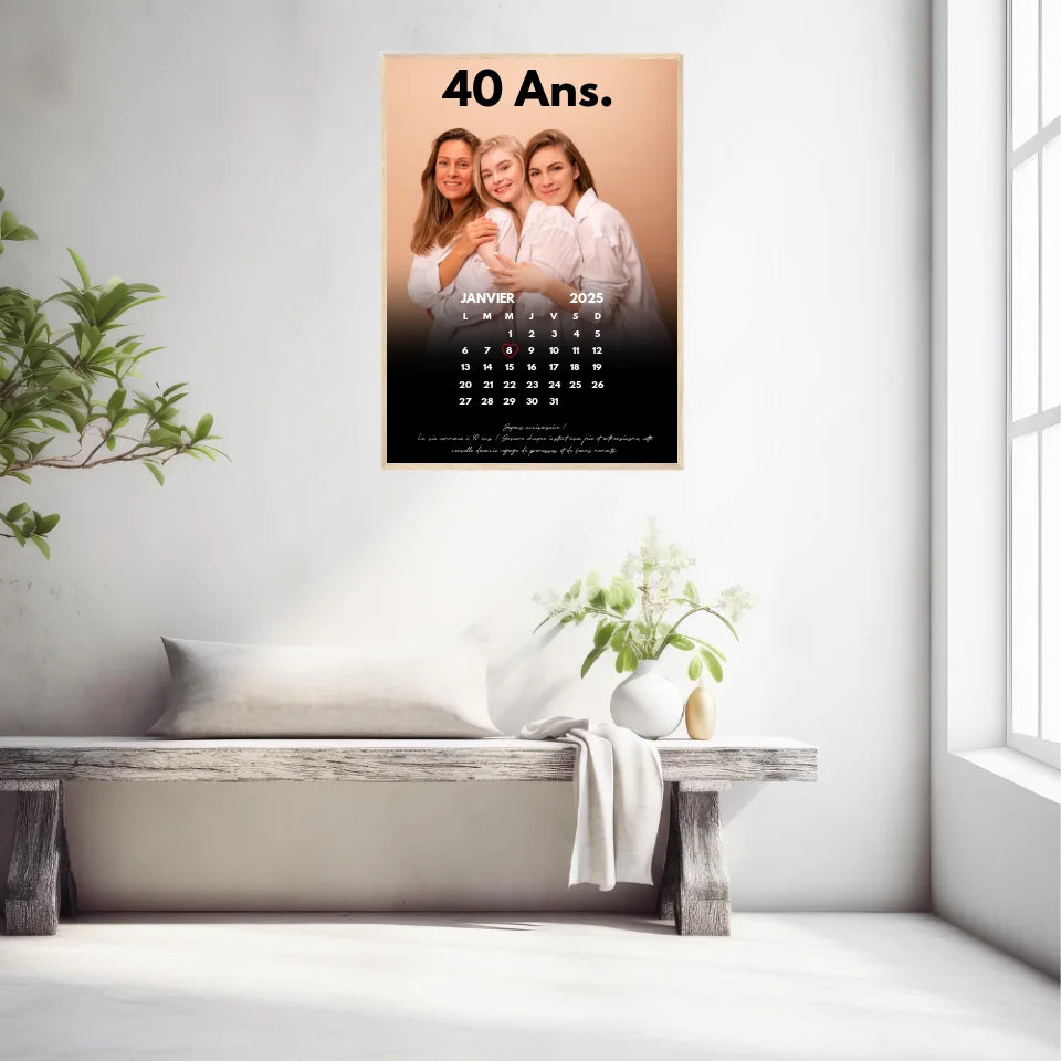 Affiche Personnalisée Calendrier Photo Anniversaire