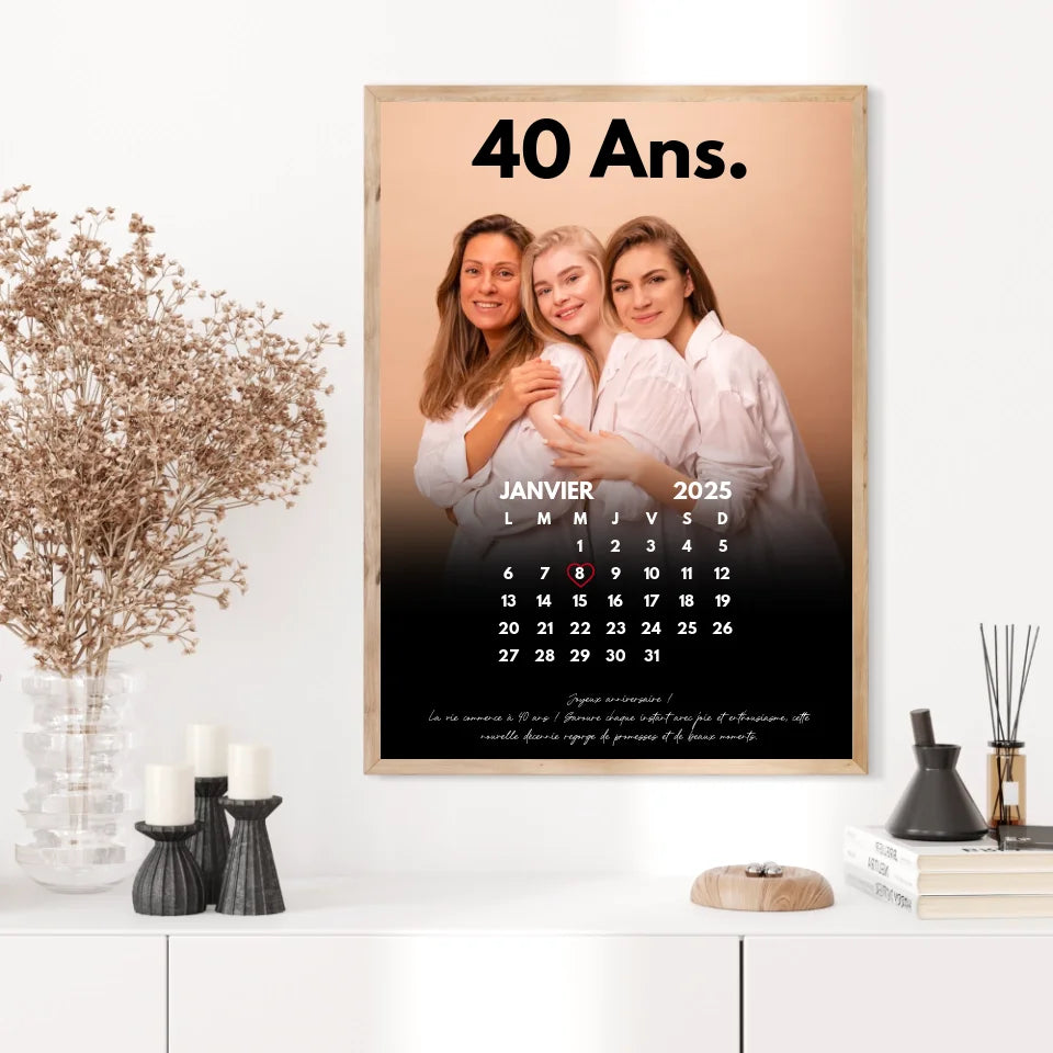 Affiche Personnalisée Calendrier Photo Anniversaire