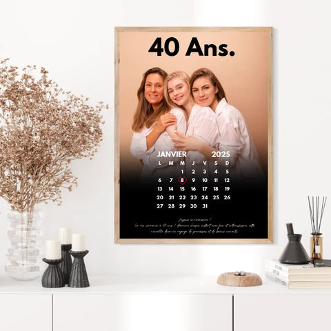 Affiche Personnalisée Calendrier Photo Anniversaire