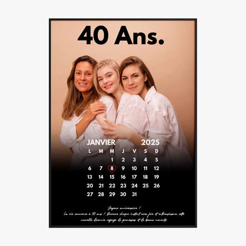 Affiche Personnalisée Calendrier Photo Anniversaire