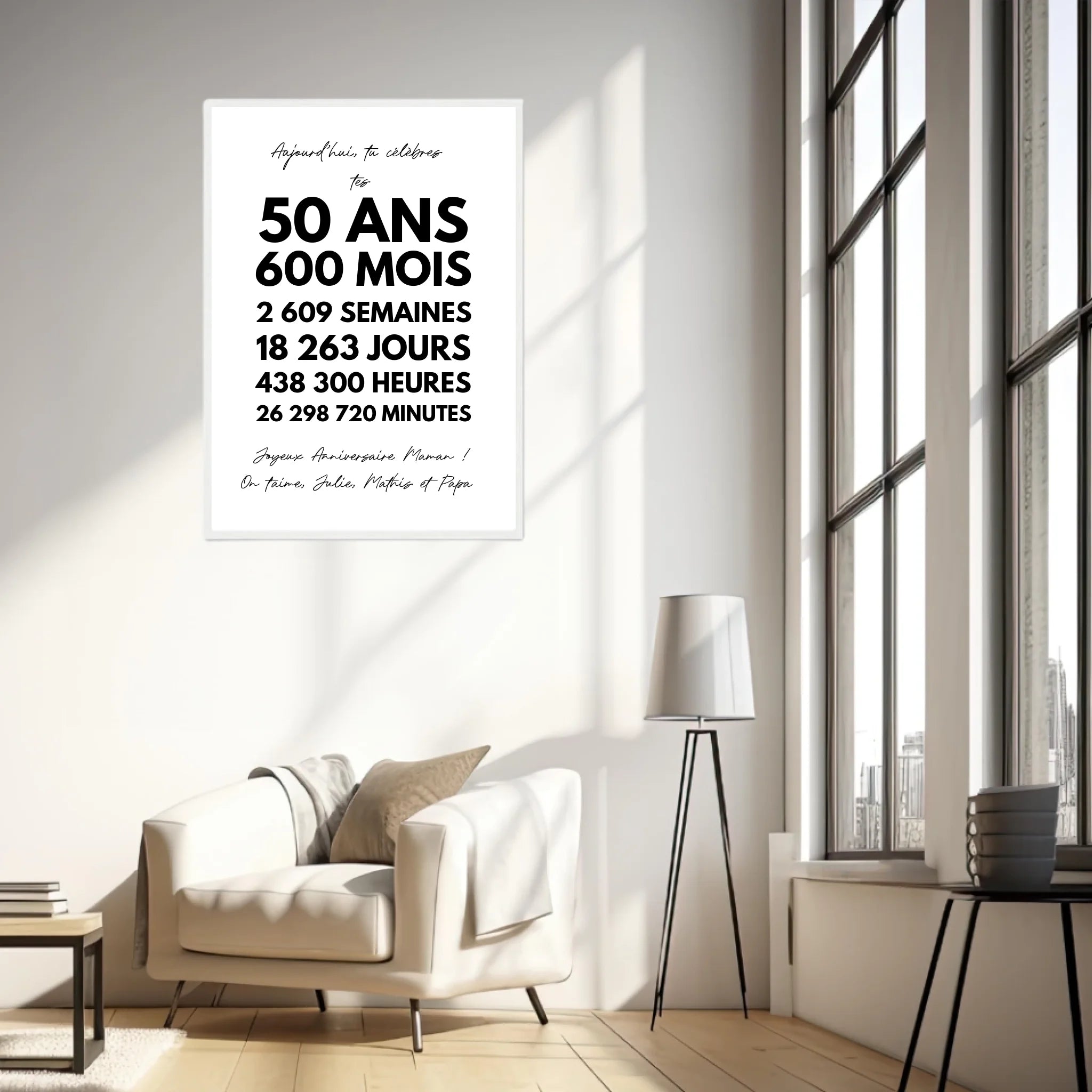 Affiche Personnalisée Message Anniversaire 50 Ans