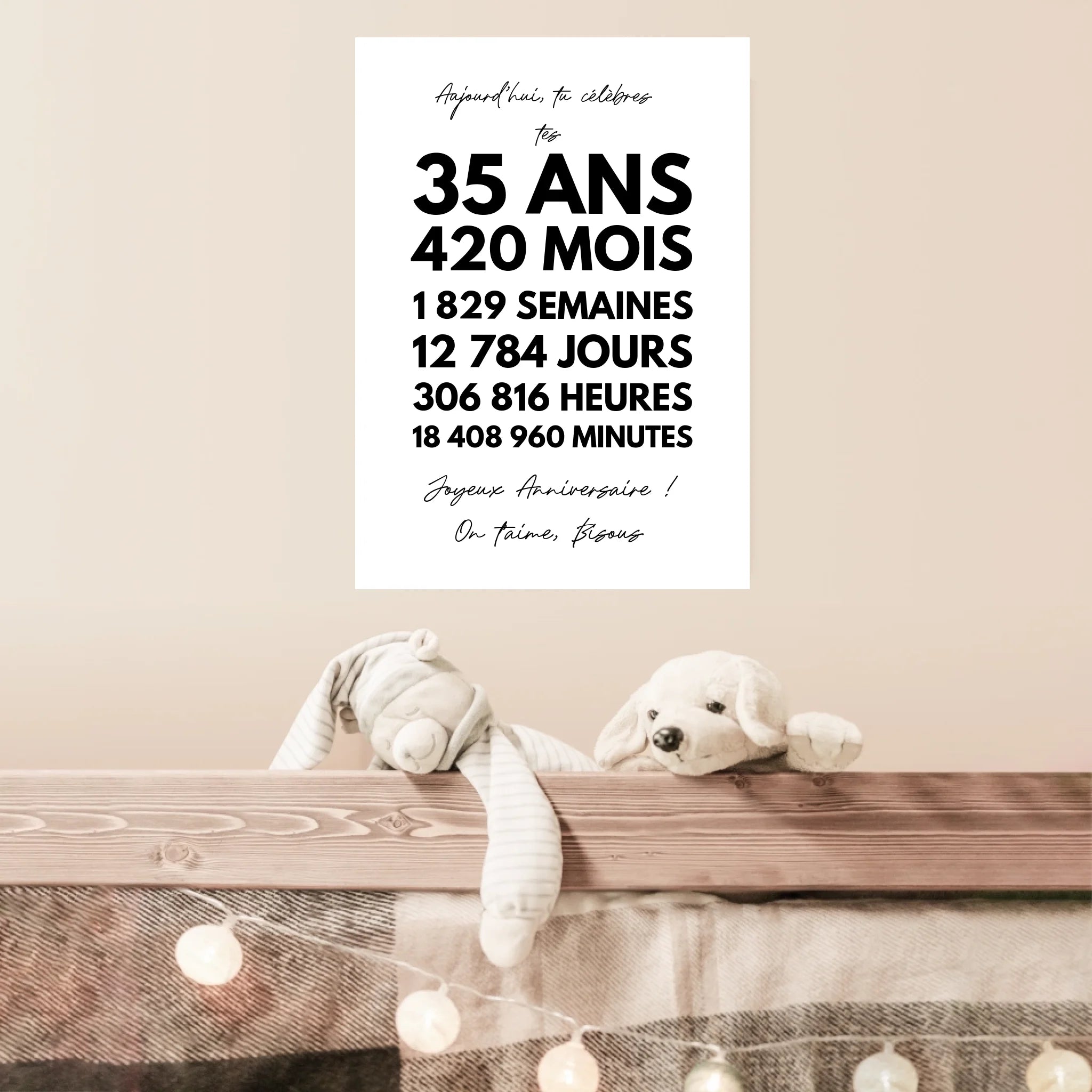 Affiche Personnalisée Message Anniversaire 35 Ans