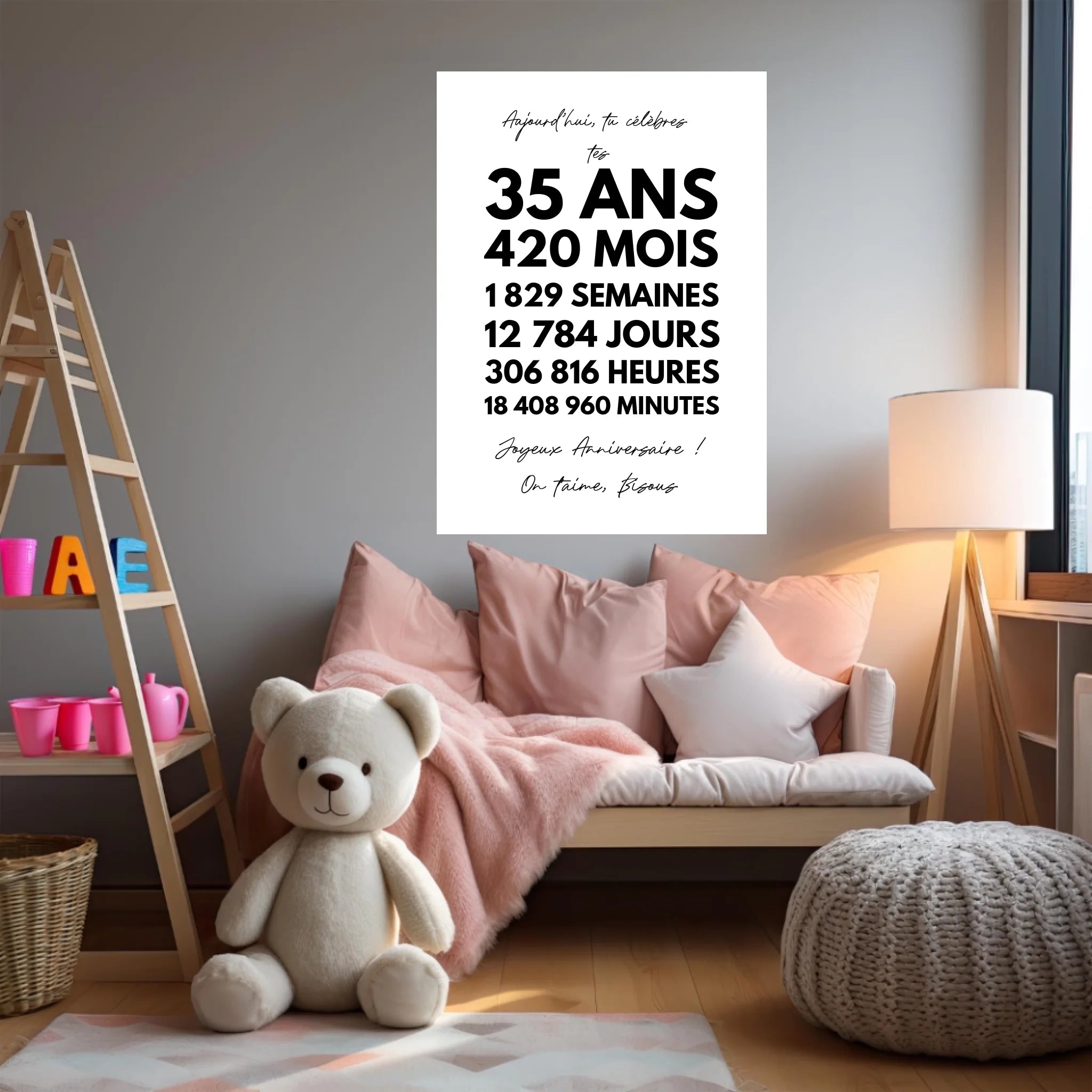 Affiche Personnalisée Message Anniversaire 35 Ans