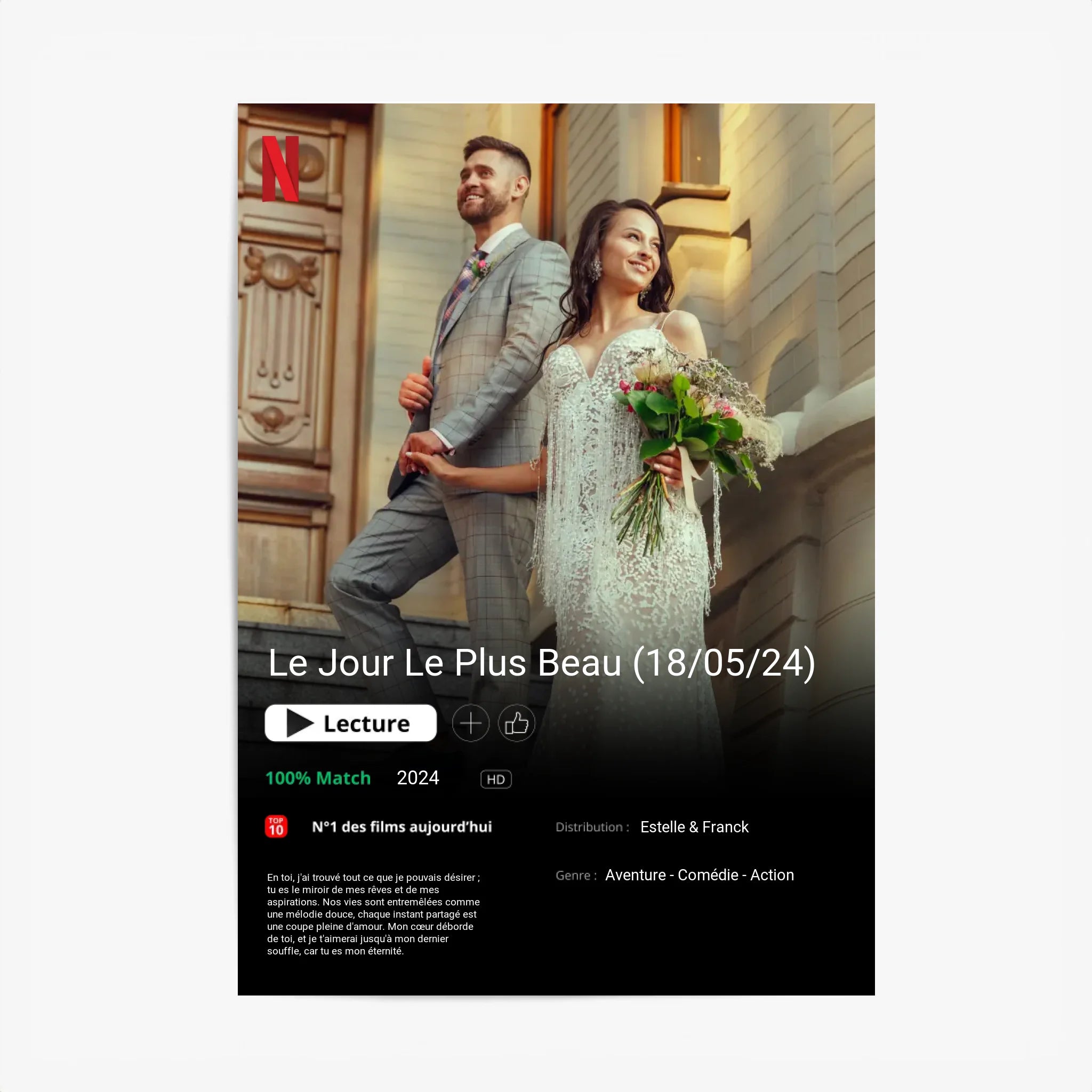 Affiche Personnalisée Poster Netflix Mariage