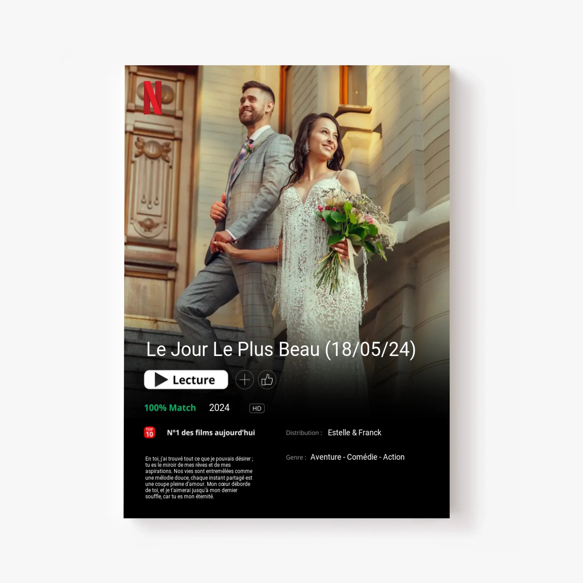 Affiche Personnalisée Poster Netflix Mariage