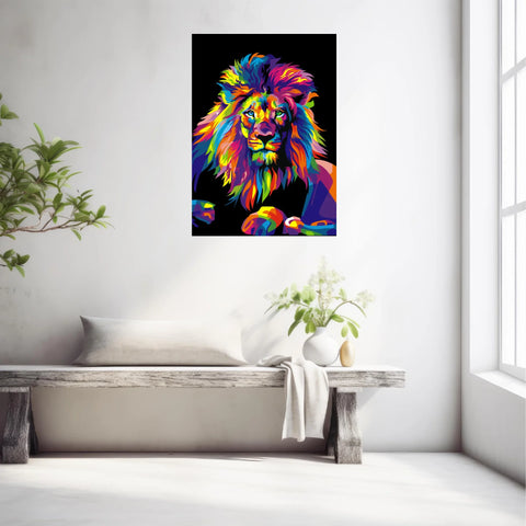 Tableau Lion Pop Art 3