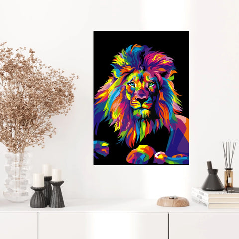 Tableau Lion Pop Art 3