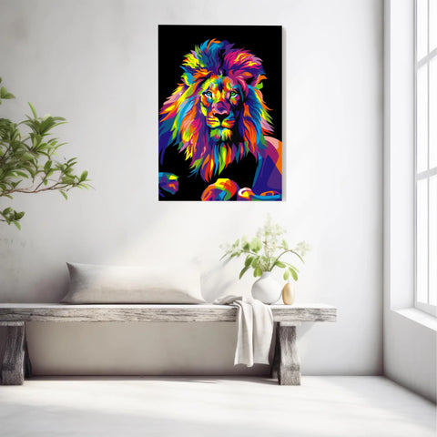 Tableau Lion Pop Art 3