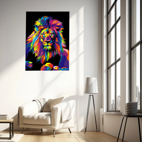 Tableau Lion Pop Art 3