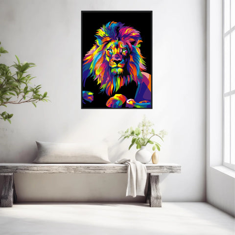 Tableau Lion Pop Art 3