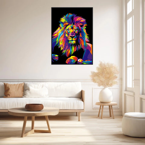 Tableau Lion Pop Art 3