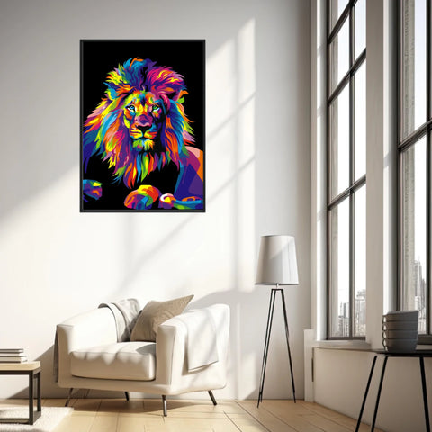 Tableau Lion Pop Art 3