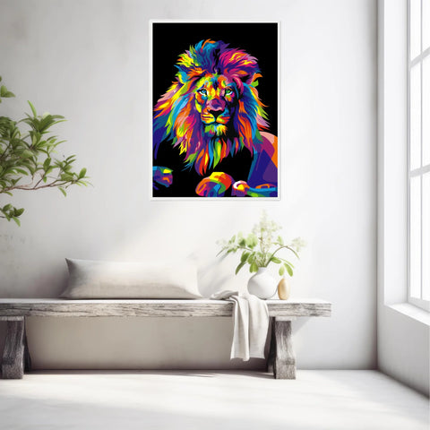 Tableau Lion Pop Art 3