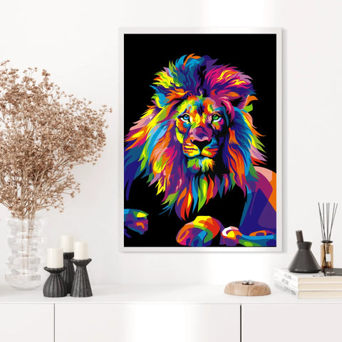 Tableau Lion Pop Art 3