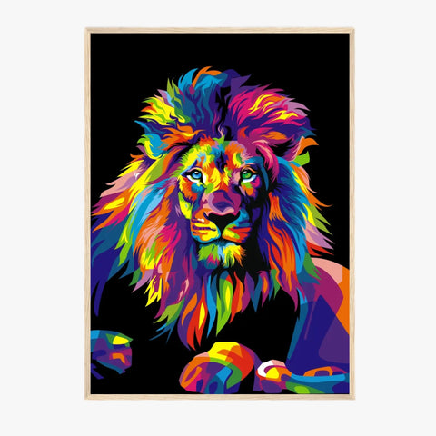 Tableau Lion Pop Art 3