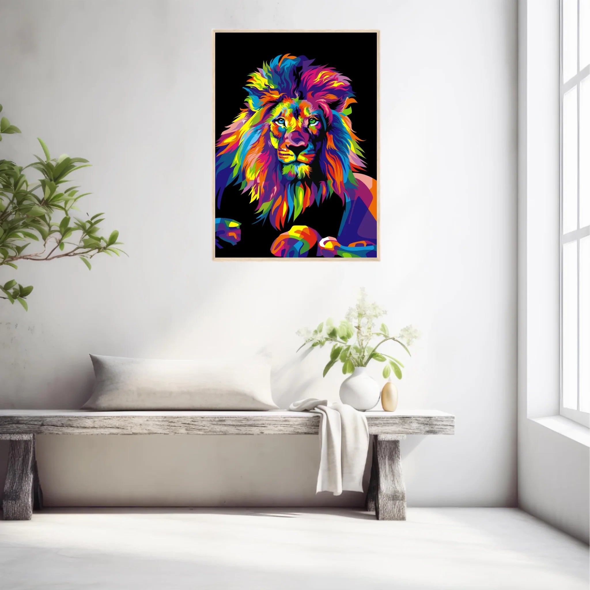 Tableau Lion Pop Art 3