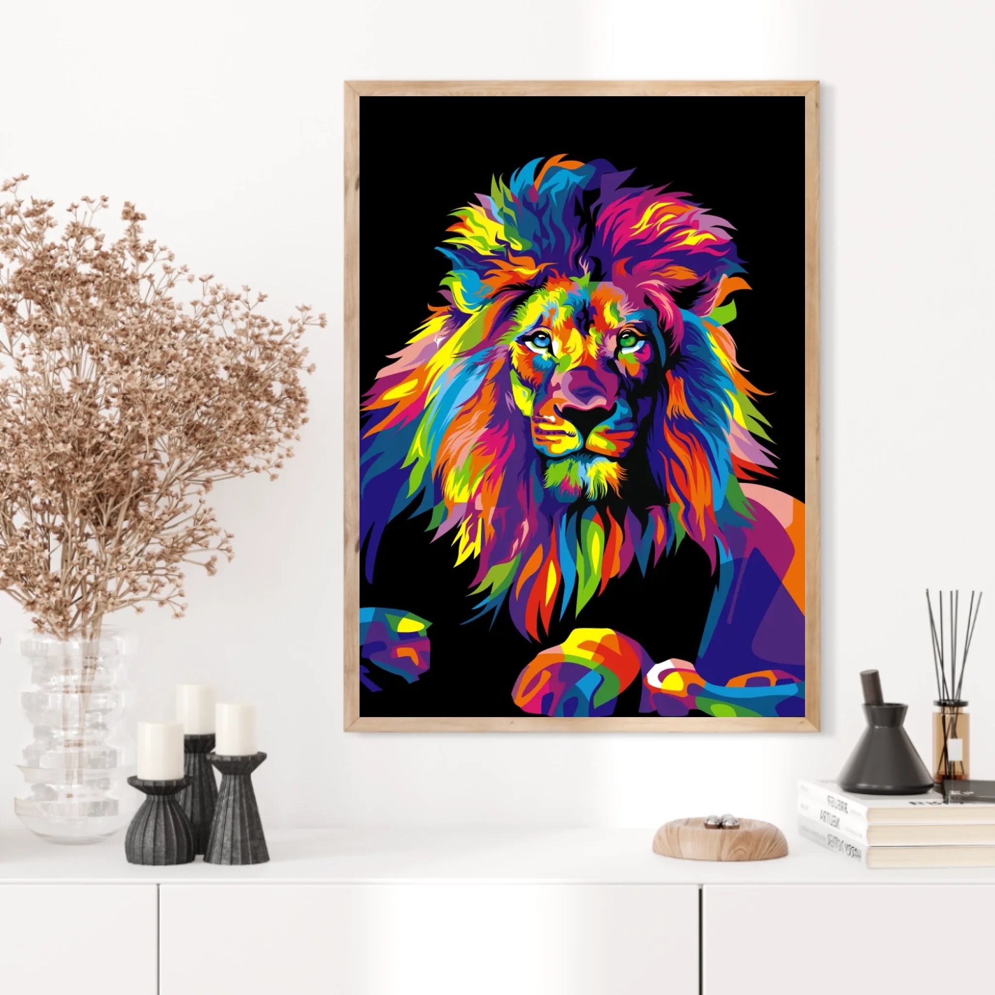 Tableau Lion Pop Art 3