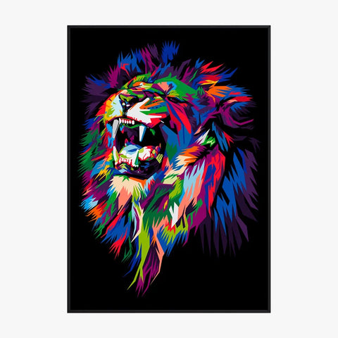 Tableau Lion Pop Art 2