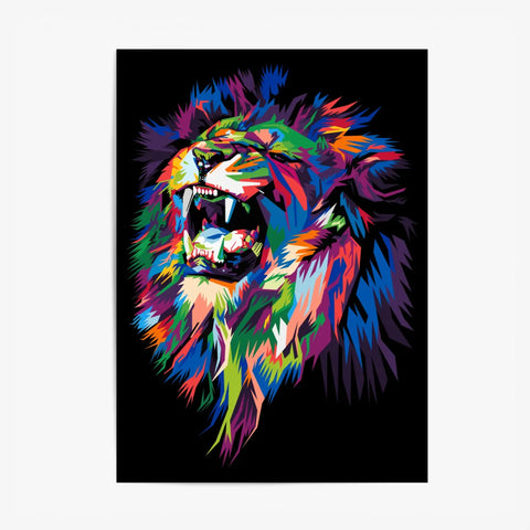 Tableau Lion Pop Art 2