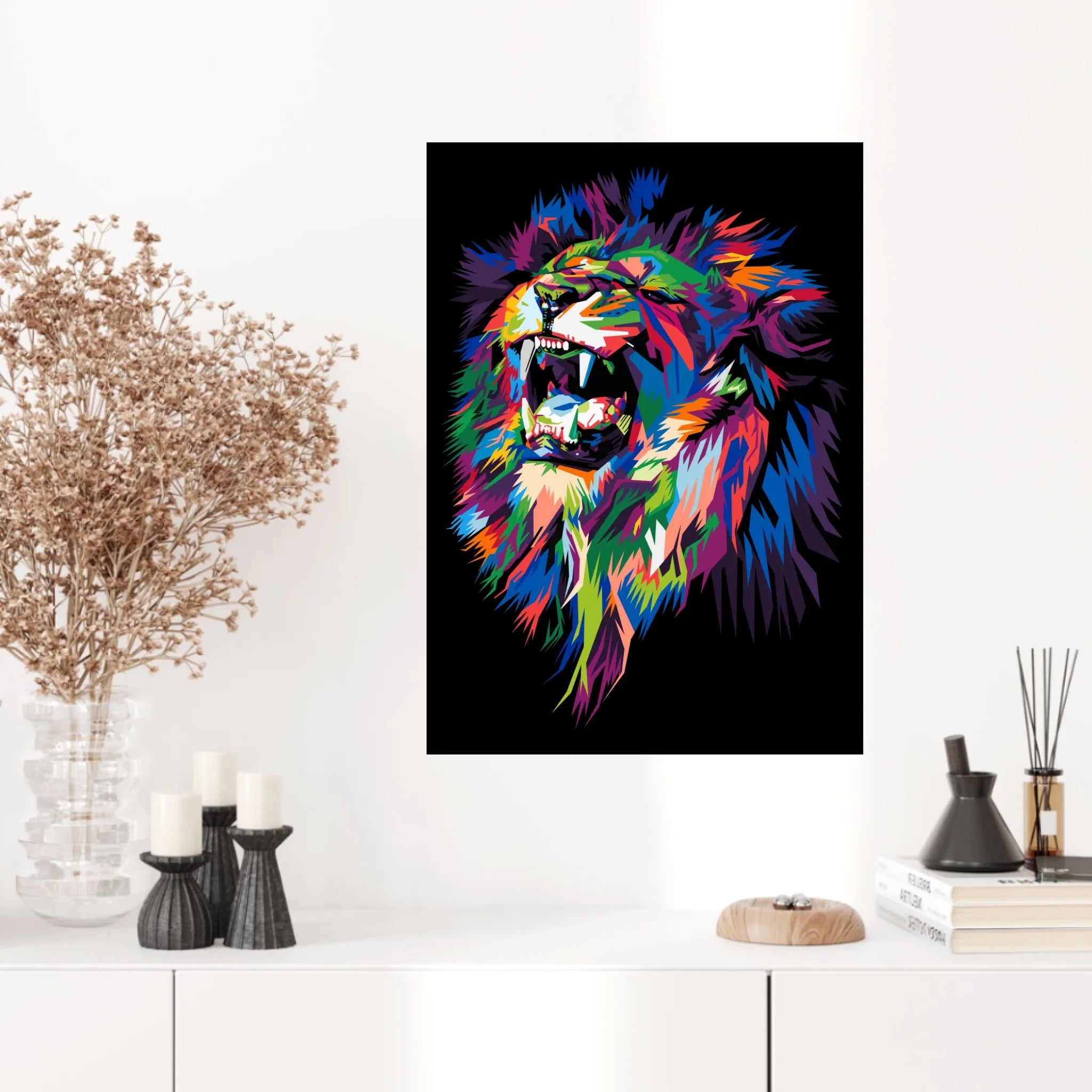 Tableau Lion Pop Art 2