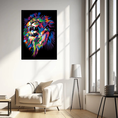 Tableau Lion Pop Art 2