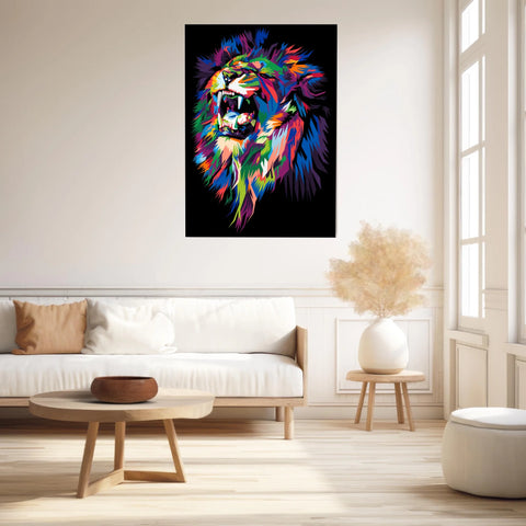 Tableau Lion Pop Art 2