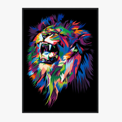 Tableau Lion Pop Art 2