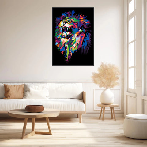 Tableau Lion Pop Art 2