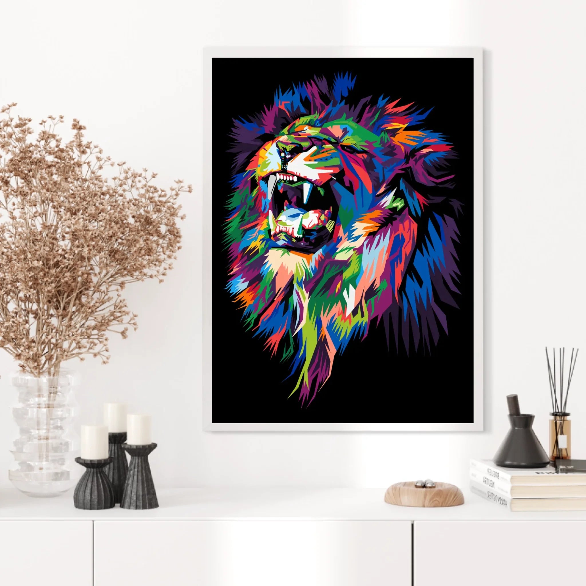 Tableau Lion Pop Art 2