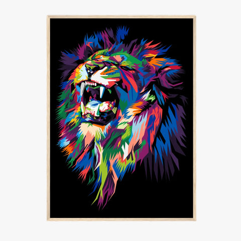 Tableau Lion Pop Art 2