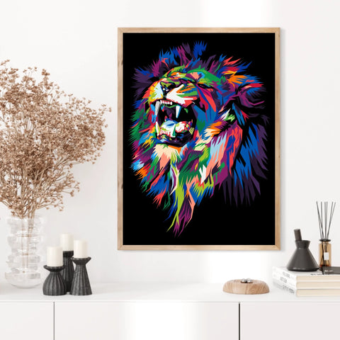 Tableau Lion Pop Art 2