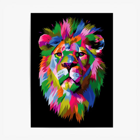 Tableau Lion Pop Art