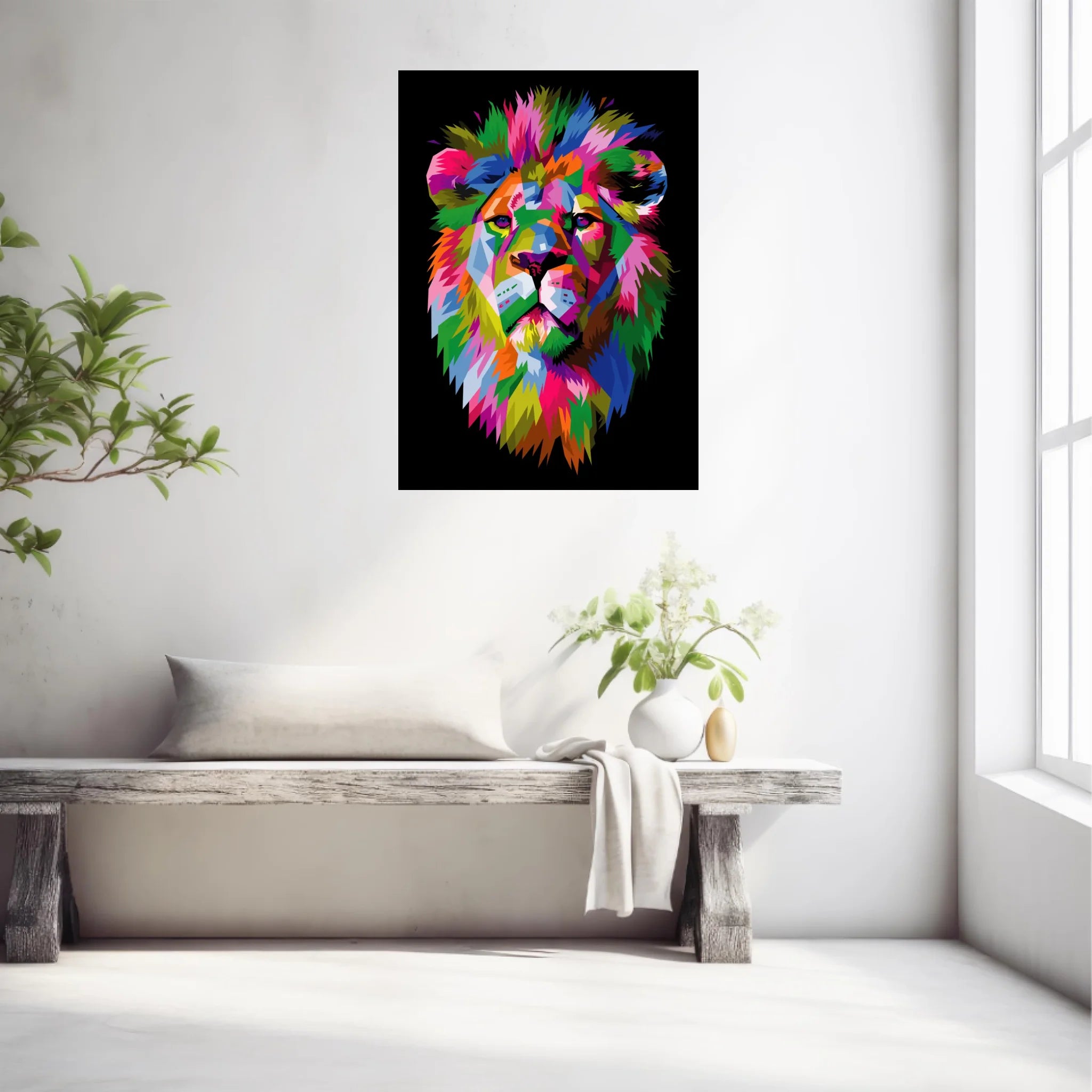 Tableau Lion Pop Art