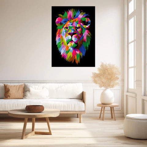 Tableau Lion Pop Art