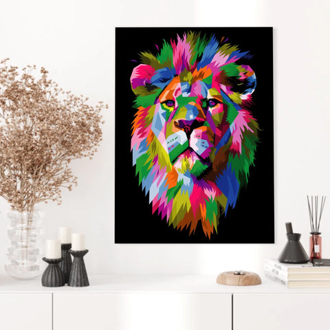 Tableau Lion Pop Art