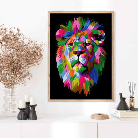 Tableau Lion Pop Art