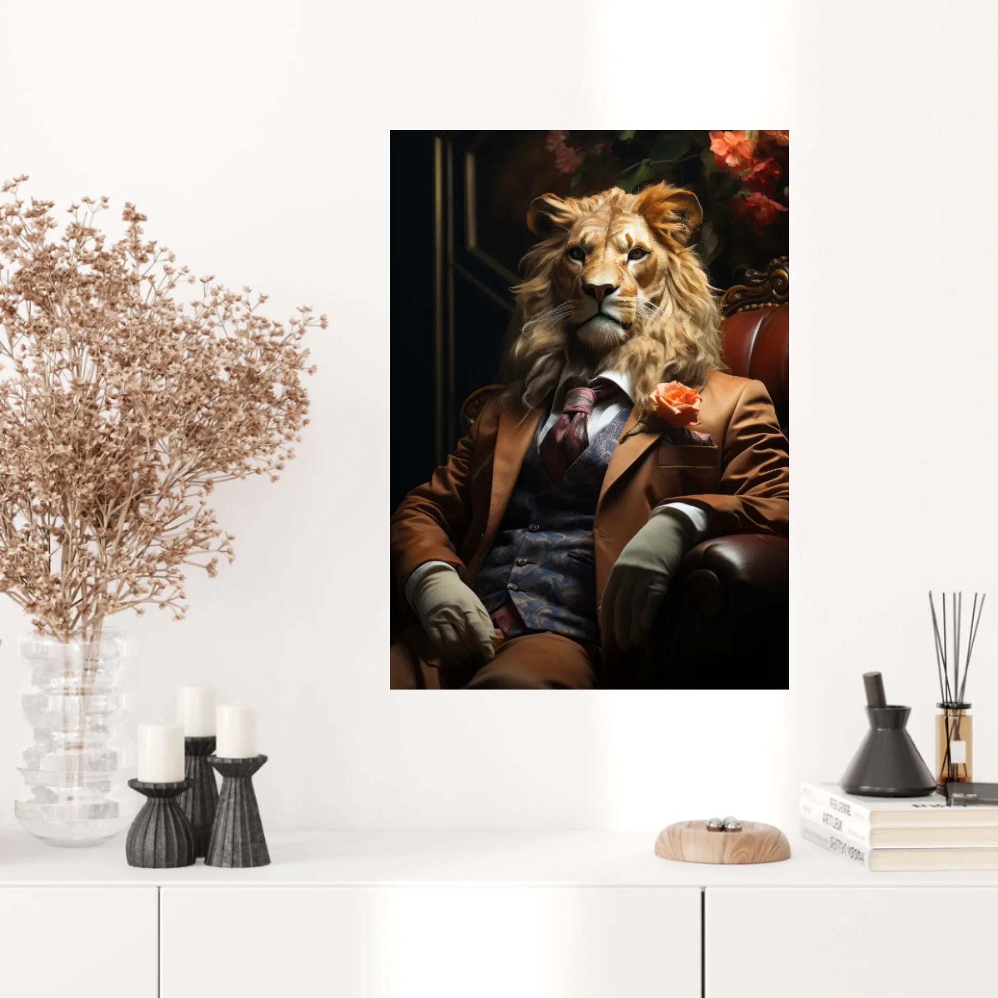 Tableau Lion Vintage