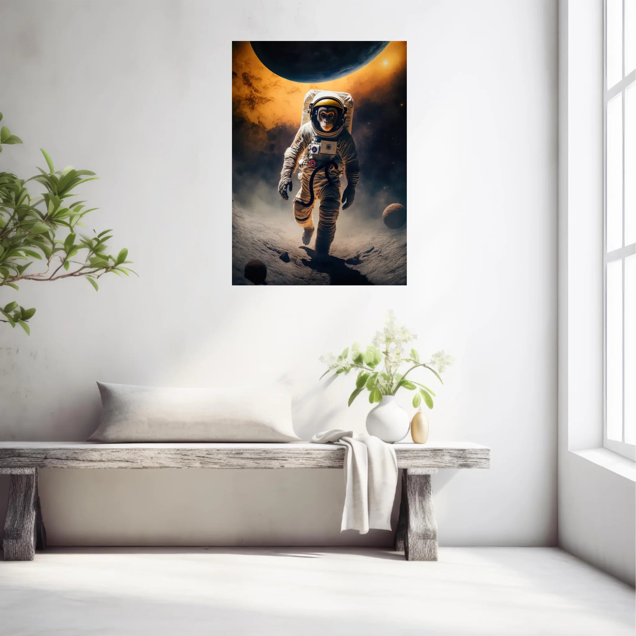 Tableau Singe Astronaute