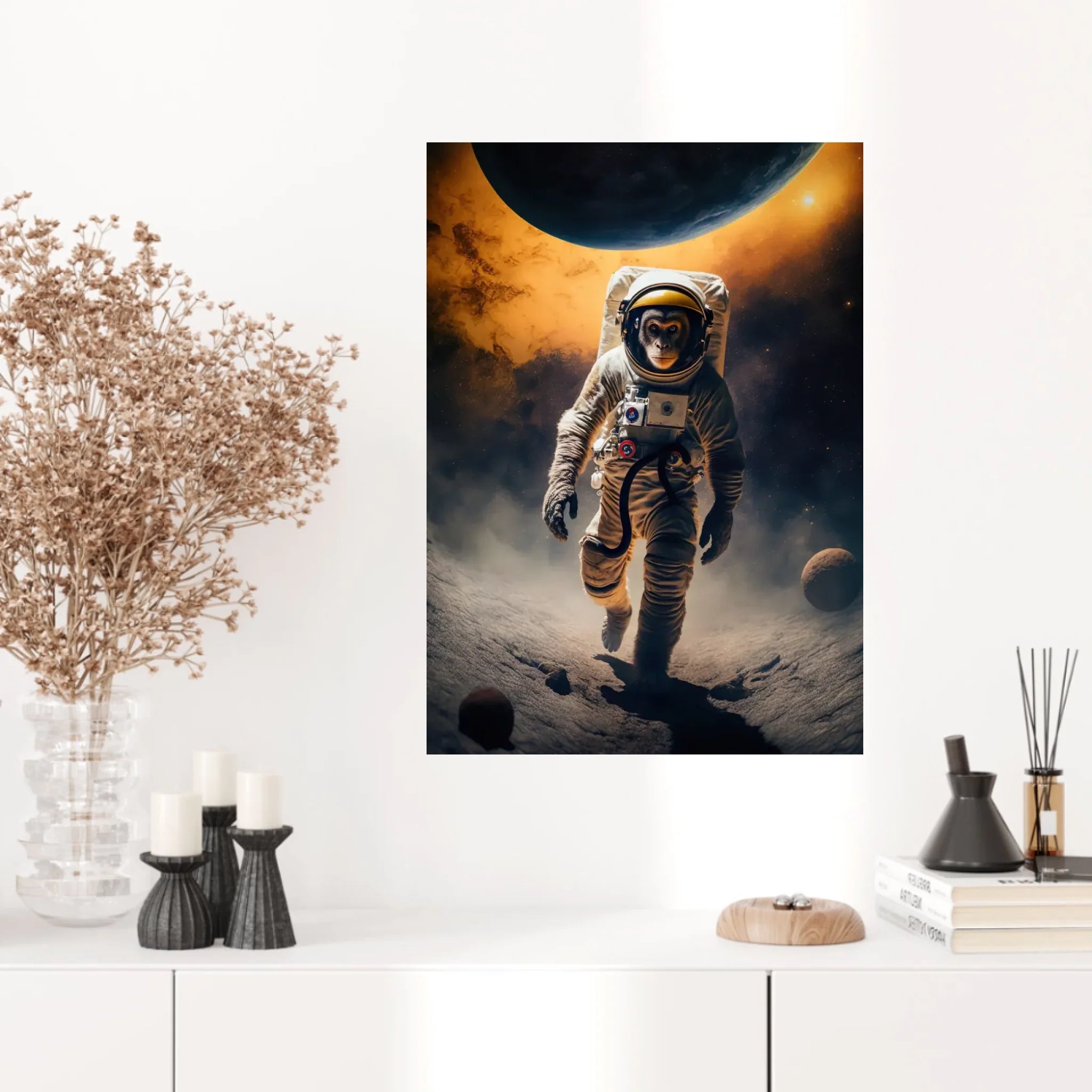 Tableau Singe Astronaute