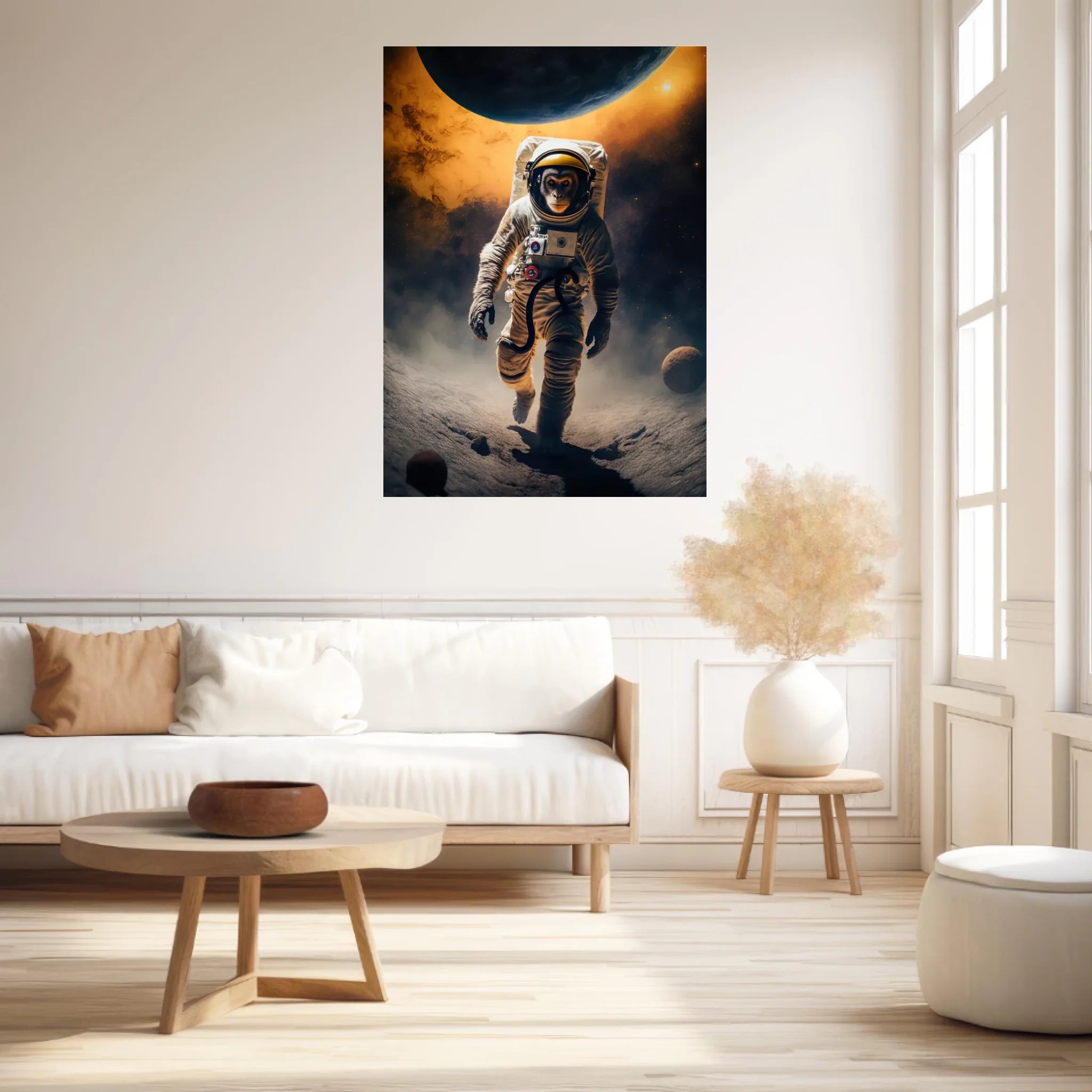 Tableau Singe Astronaute