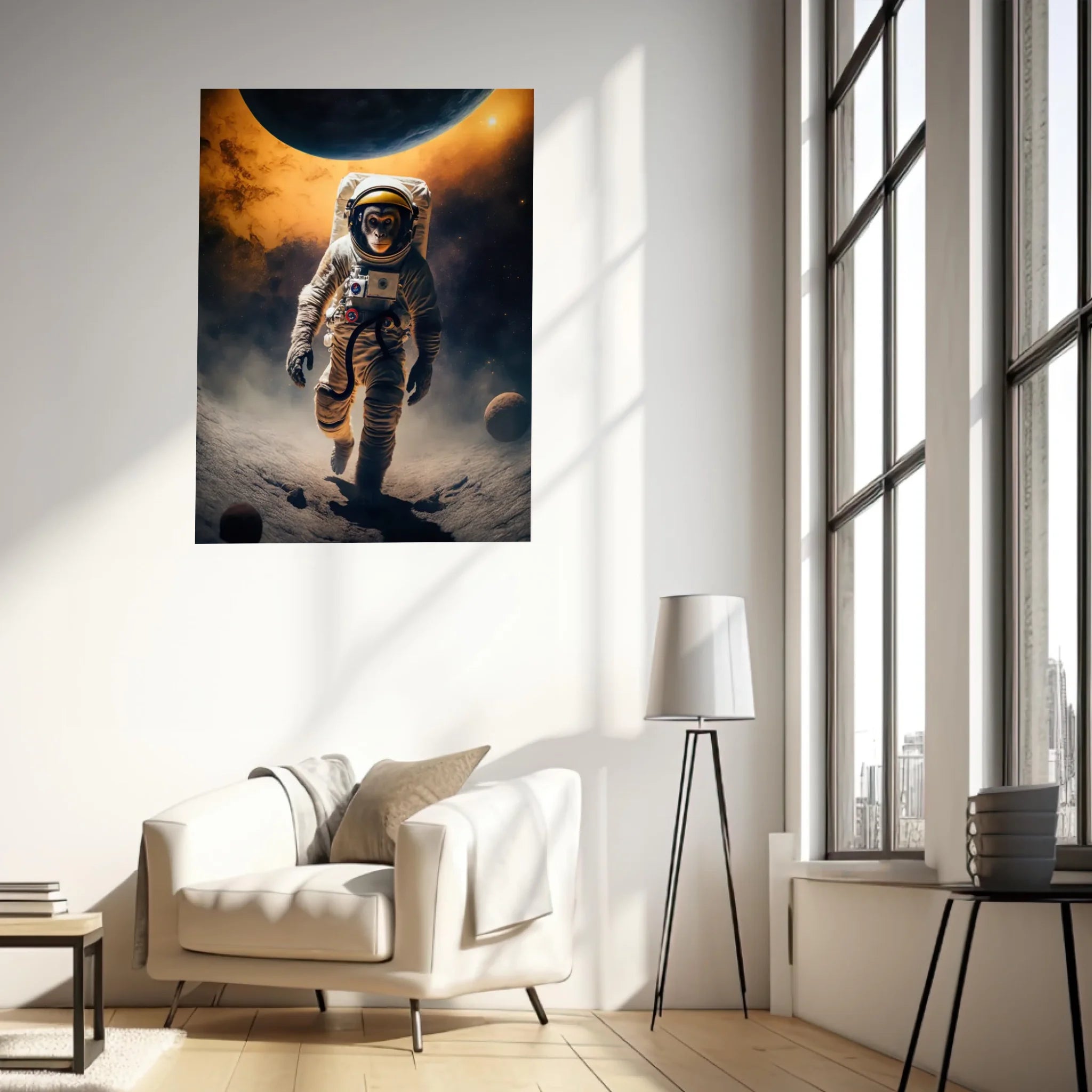 Tableau Singe Astronaute