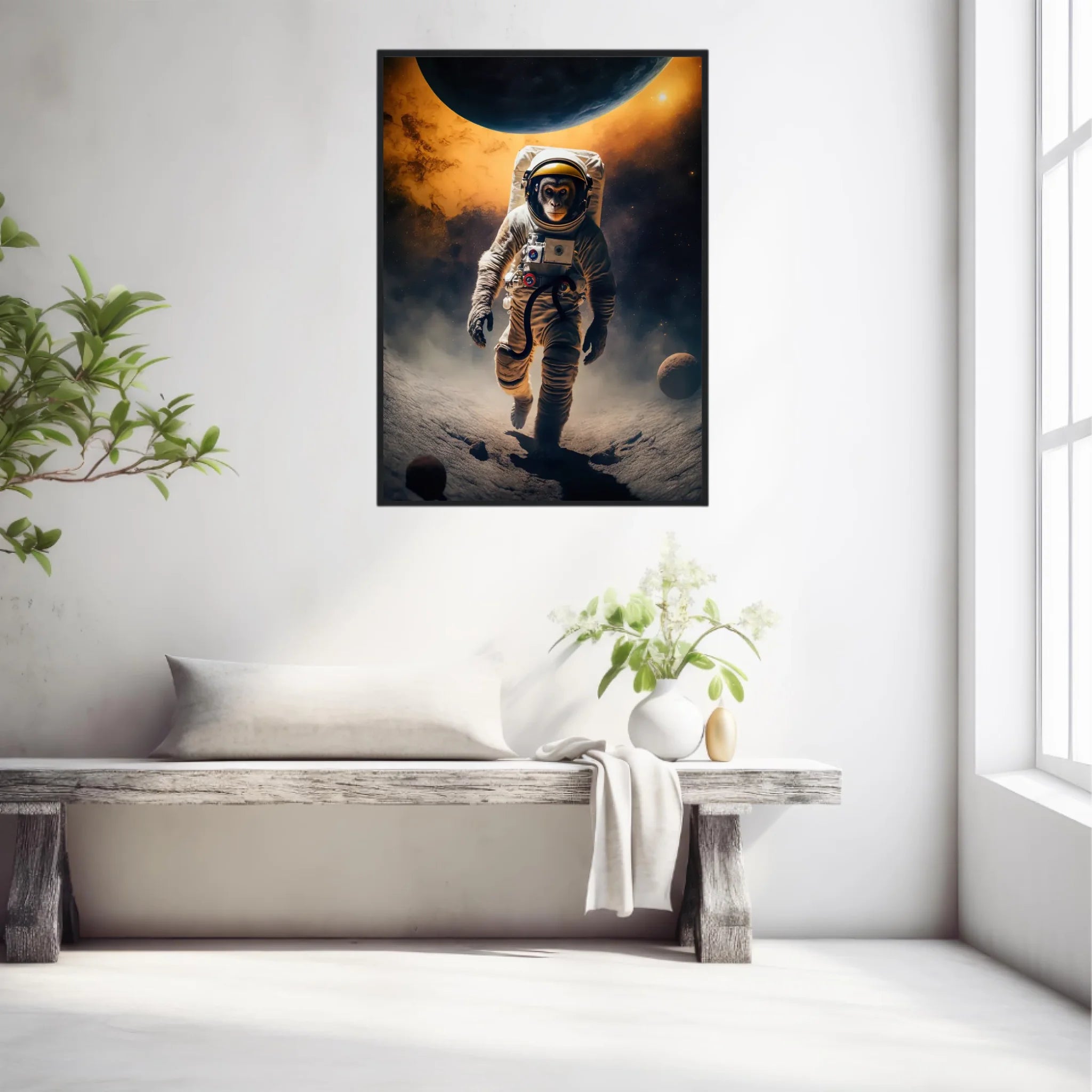 Tableau Singe Astronaute