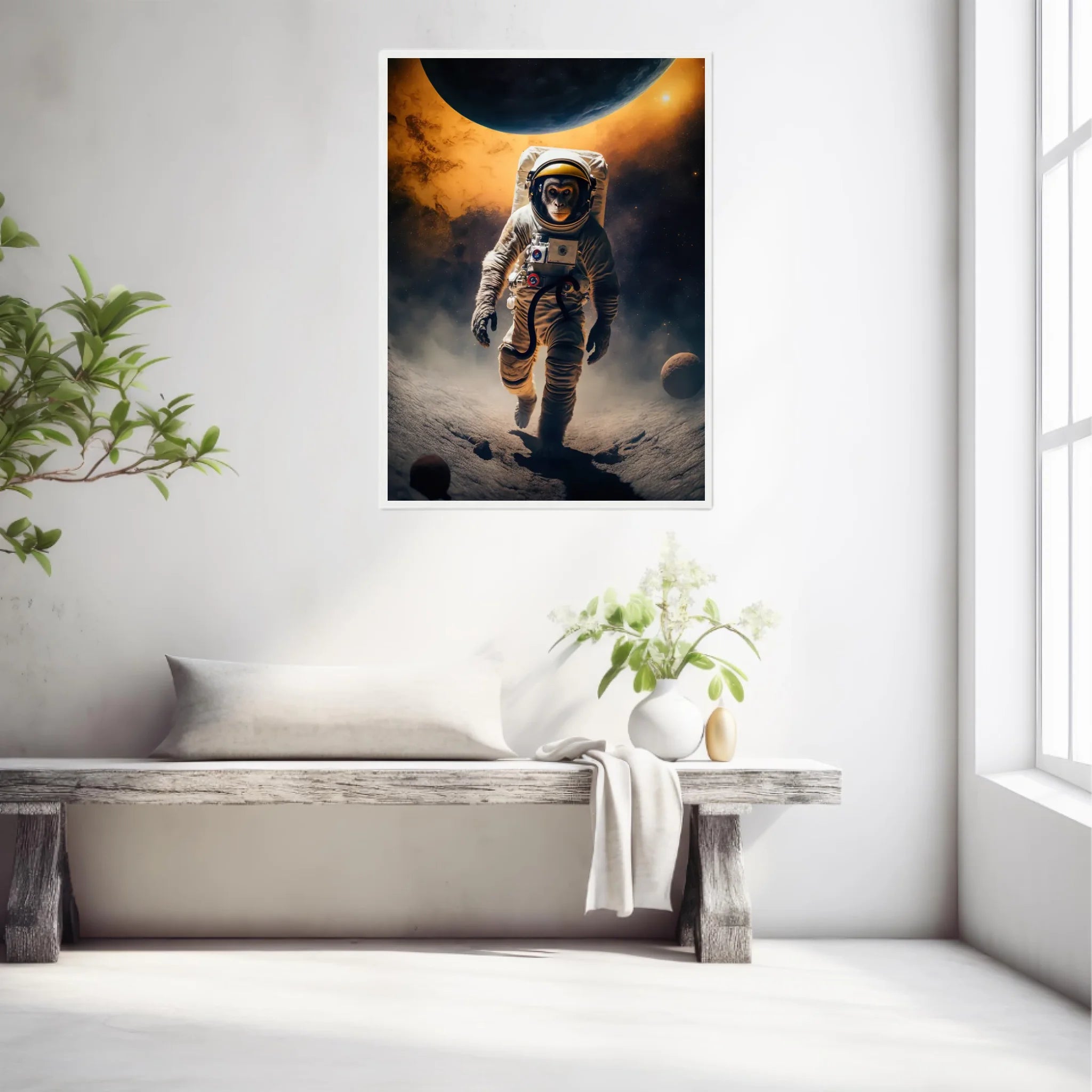 Tableau Singe Astronaute