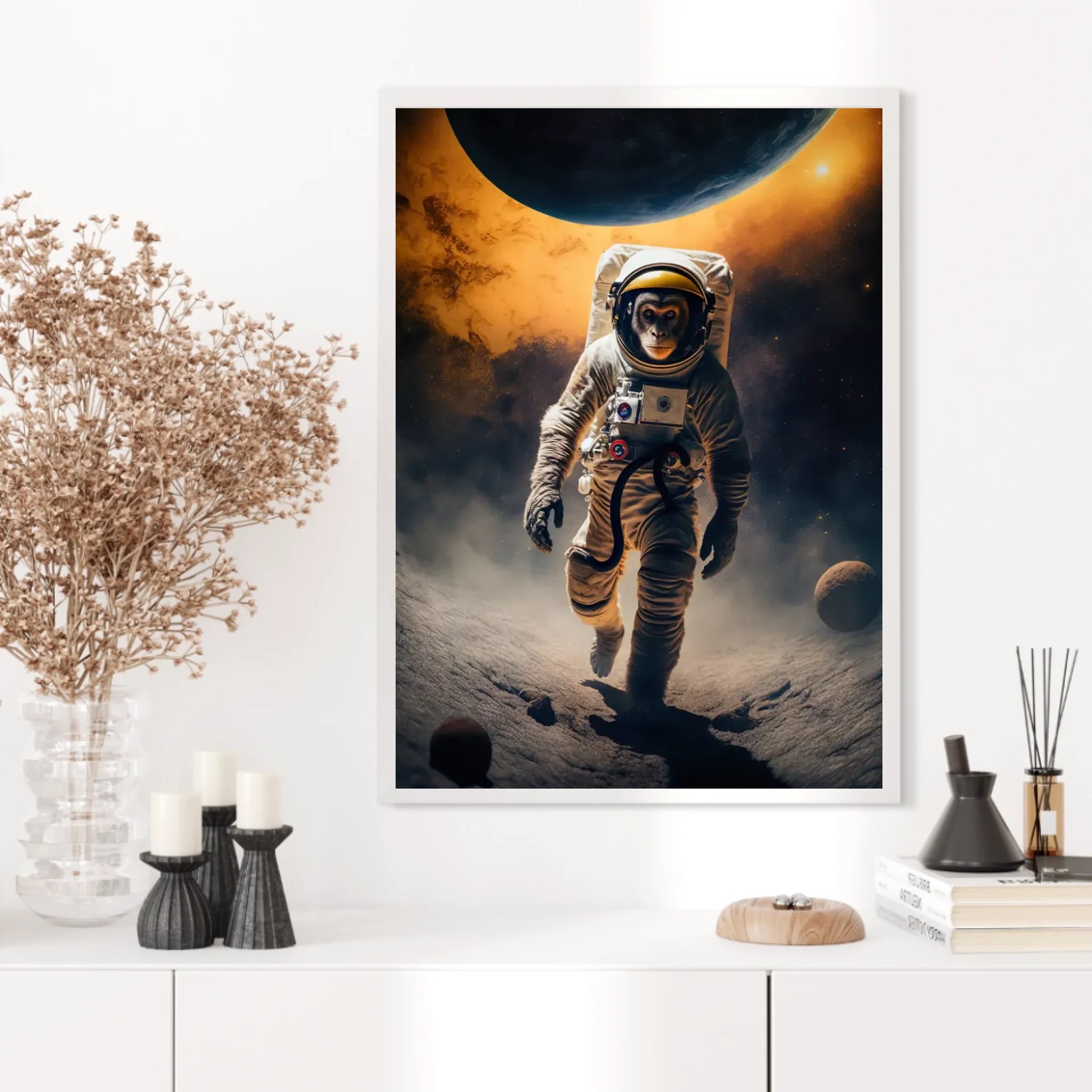 Tableau Singe Astronaute