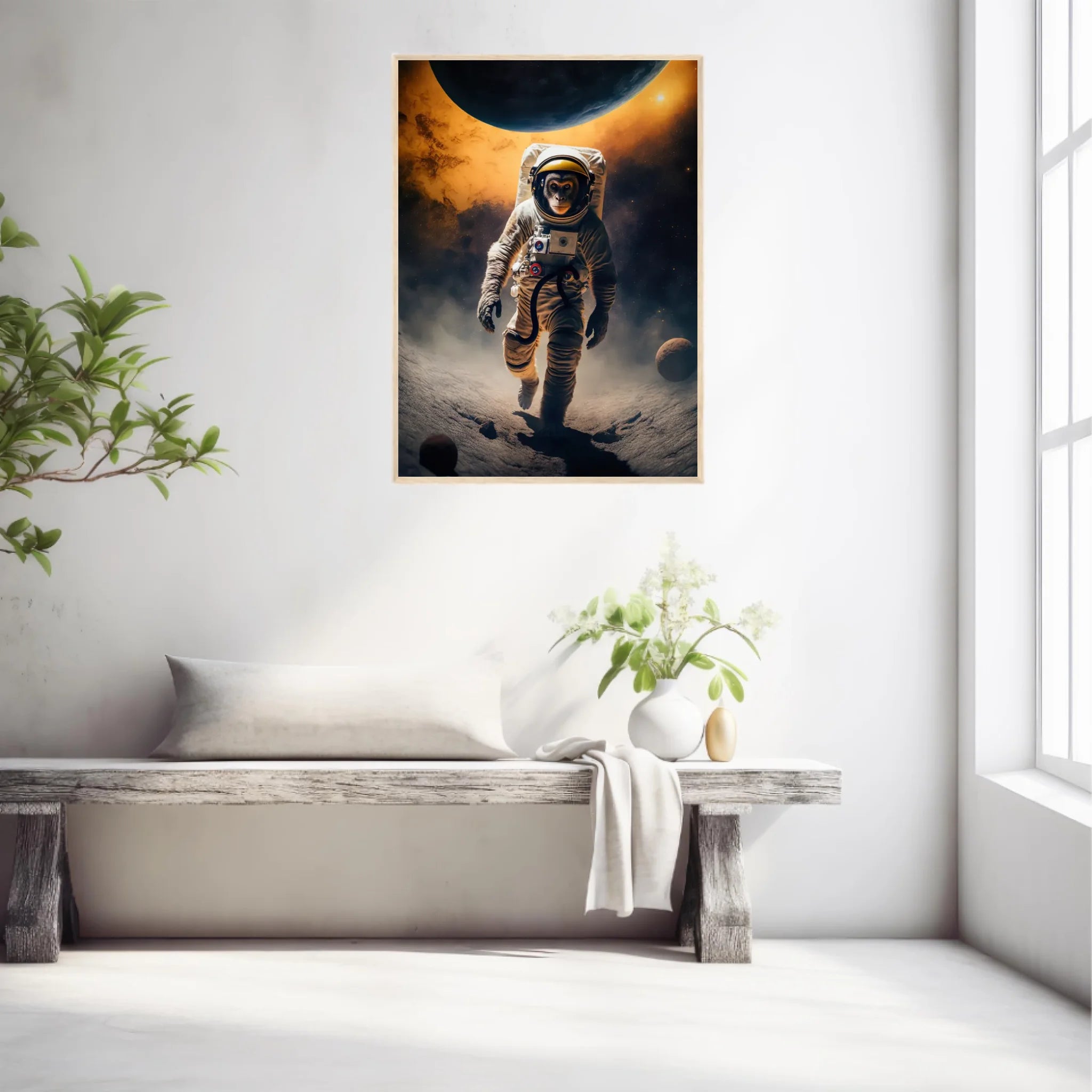 Tableau Singe Astronaute