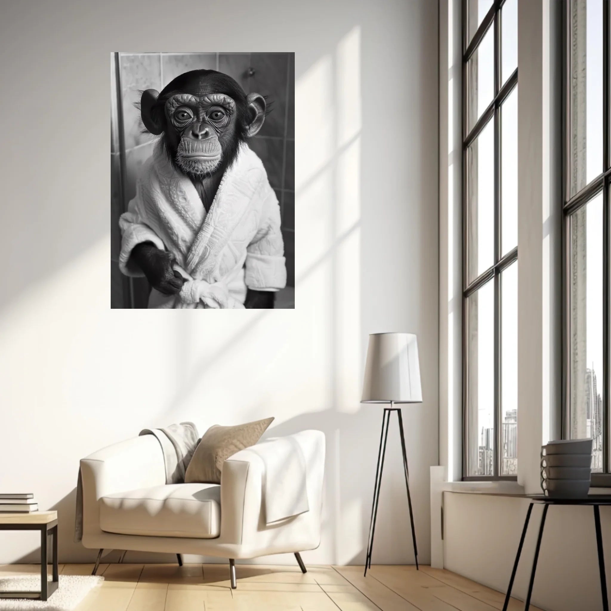 Tableau Singe Chimpanzé Peignoir