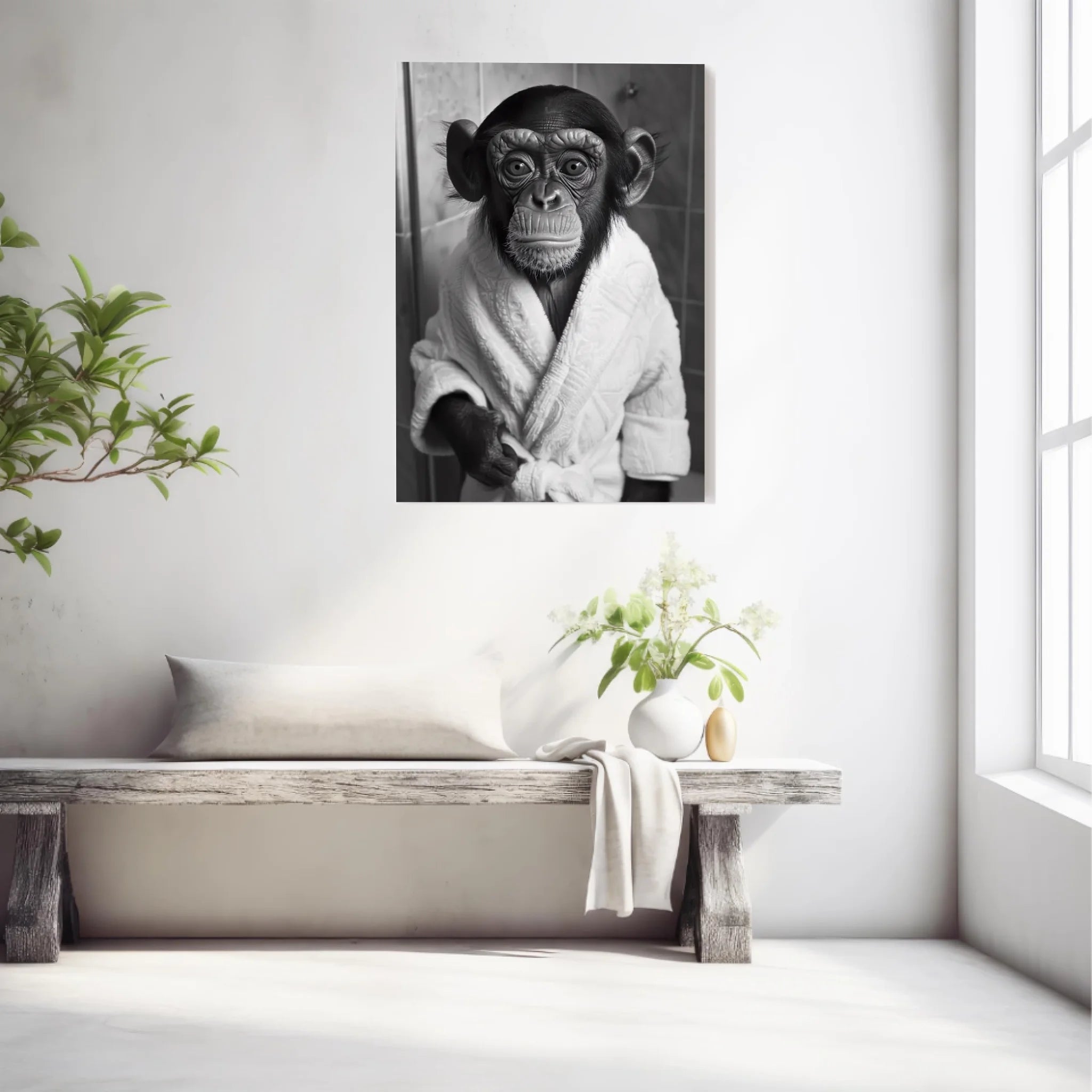 Tableau Singe Chimpanzé Peignoir