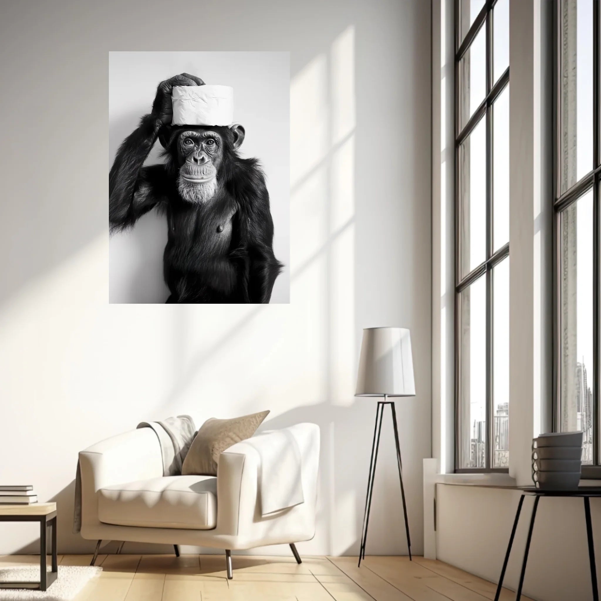 Tableau Singe Chimpanzé Papier Toilette