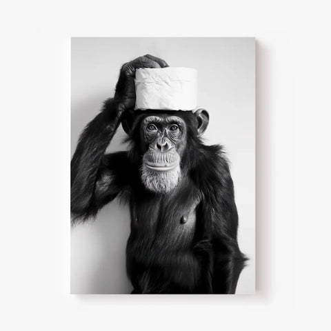 Tableau Singe Chimpanzé Papier Toilette